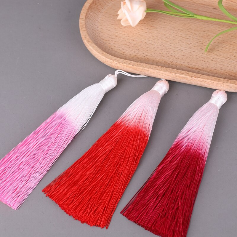 3 tk 13 cm rippuv köis siid meisterdamiseks võtmehoidja kõrvarõnga konksud ripatsid ehete valmistamise tarvikud aksessuaarid gradient tuti narmad