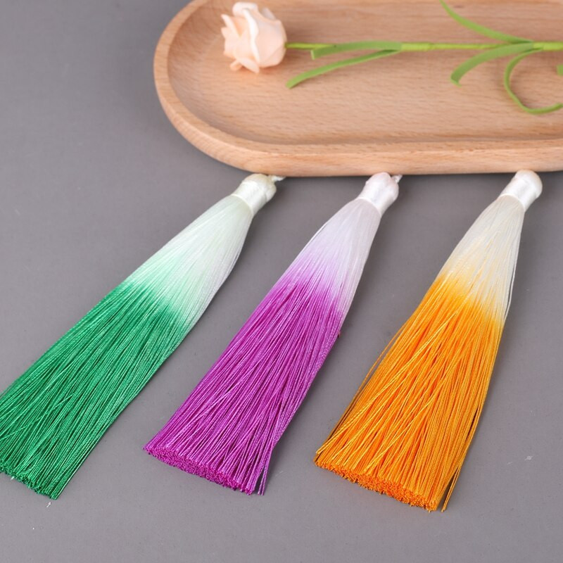 3 tk 13 cm rippuv köis siid meisterdamiseks võtmehoidja kõrvarõnga konksud ripatsid ehete valmistamise tarvikud aksessuaarid gradient tuti narmad