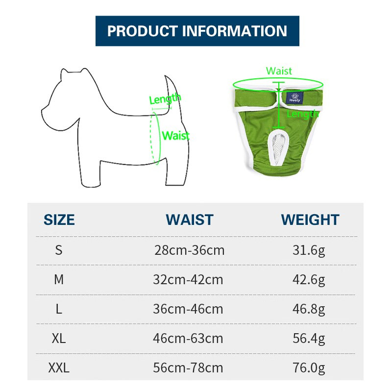 Кучешки пелени Физиологични панталони Миещи се пелени за кучета за женски кучета Шорти Меки момичета Кучета Панталони Бельо за домашни любимци Санитарни гащи