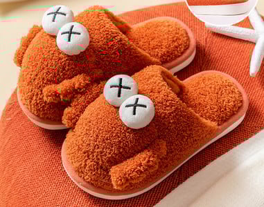 Zimné papuče pre dievčatá s 3D prvkom