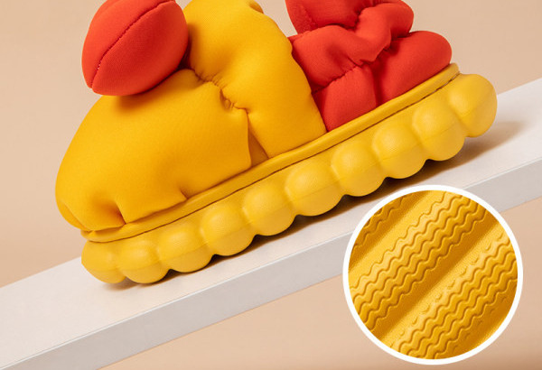 Zimné domáce papuče pre dievčatá s aplikáciou a hrubou podrážkou