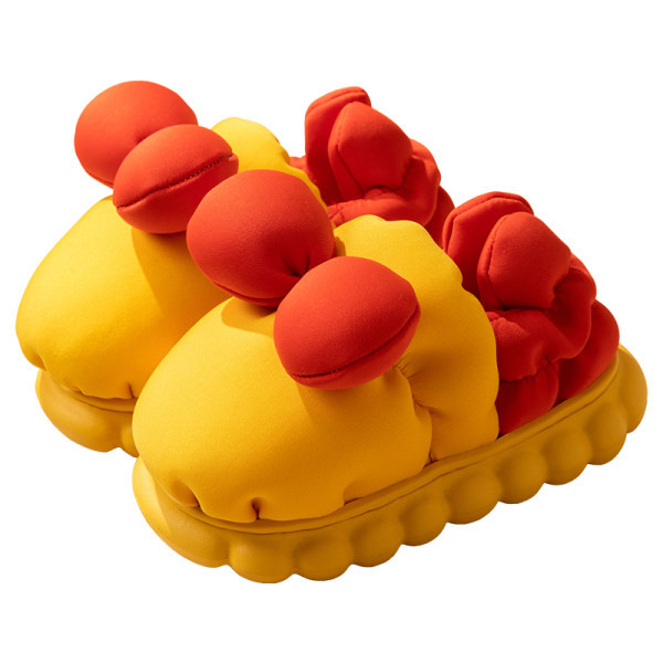 Zimné domáce papuče pre dievčatá s aplikáciou a hrubou podrážkou