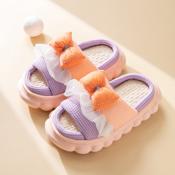 Zimné papuče pre dievčatá so stuhou