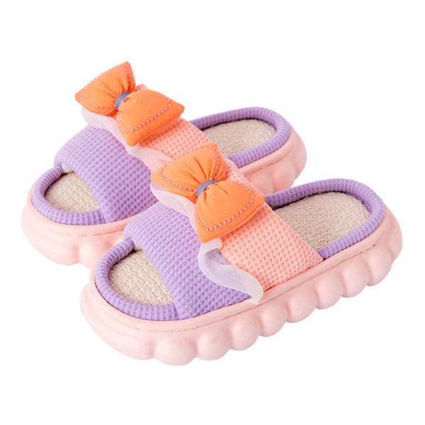 Zimné papuče pre dievčatá so stuhou