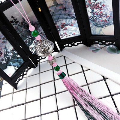 2Pcs Jingle Bell Butterfly Tassels Pendant DIY Jewelry Charms Декоративно изкуство Занаяти Аксесоари Чанта за дрехи Ключ Пискюл Орнамент