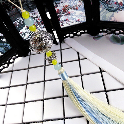 2Pcs Jingle Bell Butterfly Tassels Pendant DIY Jewelry Charms Декоративно изкуство Занаяти Аксесоари Чанта за дрехи Ключ Пискюл Орнамент