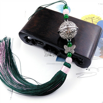 2Pcs Jingle Bell Butterfly Tassels Pendant DIY Jewelry Charms Декоративно изкуство Занаяти Аксесоари Чанта за дрехи Ключ Пискюл Орнамент