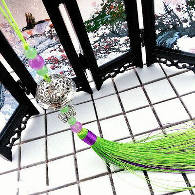 2Pcs Jingle Bell Butterfly Tassels Pendant DIY Jewelry Charms Декоративно изкуство Занаяти Аксесоари Чанта за дрехи Ключ Пискюл Орнамент