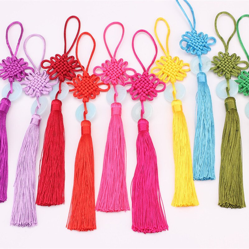 10 ks čínskych uzlov imitácia nefritových strapcov, prívesky na DIY remeslá, umelecké šperky, oblečenie, auto, taška, bytové dekorácie, doplnky, darčekové strapce