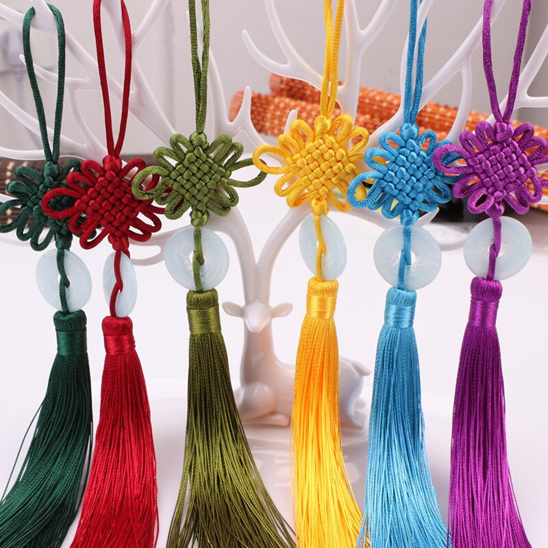 10 ks čínskych uzlov imitácia nefritových strapcov, prívesky na DIY remeslá, umelecké šperky, oblečenie, auto, taška, bytové dekorácie, doplnky, darčekové strapce