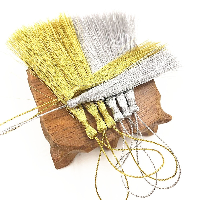 50 tk 8mm kullast ja hõbedast traadist tutt isetehtud ehted aksessuaarid kingitus kaunistuste tutt / Järjehoidja / Riietus / Kardinatutt