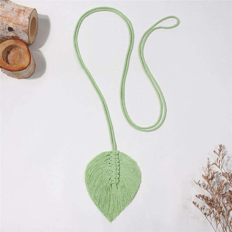 Απλή φούντα Ξύλινη χάντρα κουρτίνα πρόσδεση, χειροποίητη υφαντική κουρτίνα με διακόσμηση πρόσδεσης, κοσμήματα με πόρπη κουρτίνας