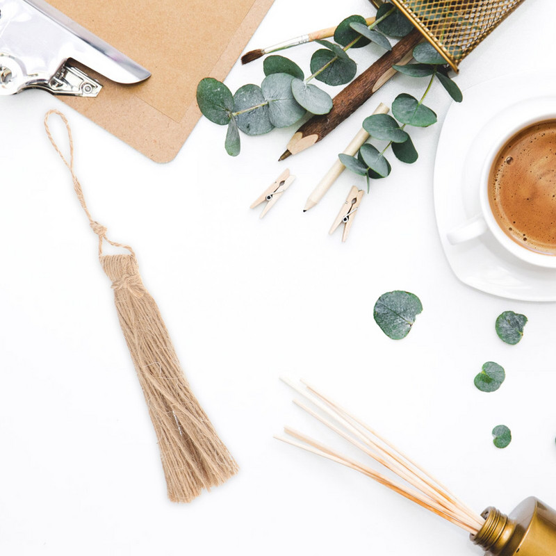 Φούντες Φούντα από γιούτα Σχοινί λινάτσα Γούρια Μίνι στολίδι Κινέζικα δώρα γενεθλίων Ετικέτες δώρο αυτοκινήτου Φυσικές χάντρες Diy Bead Διακοσμητικά