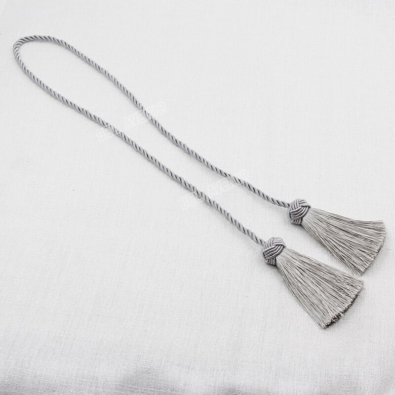 1 tk Käsitsi valmistatud kuduvad tutid Kardinate sidemed Hõbedased seljaga kardinatarvikud Köis Pandlaga Kardinad Hoidja Rihma nööri tarvik