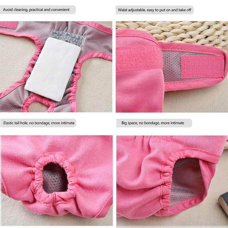Pantaloni fiziologici pentru animale de companie Scutece sanitare lavabile Femeie pentru Chiloți pentru câini de talie mică Pantaloni scurți Lenjerie pentru cățeluș Scutec scurt Lenjerie pentru animale de companie