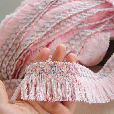 2m tumesinine roosa puuvillane etniline pehme narmastutt iseõmblemiseks isetegemiseks riided kardinad koduaksessuaarid peokaunistus 5cm