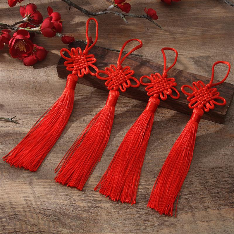 20PCS DIY Kineska kićanka s kićankama, viseći tradicionalni privjesak s kićankama za privjesak za ključeve, ukras za odjeću (crveno)