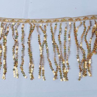 6 metrov/sada zlatých holografických flitrov, strapcov, ozdobných záclon, čipkovaných lemov, stužiek, DIY odevných doplnkov, patchworku