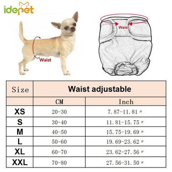 Φυσιολογικό παντελόνι σκύλου XS-XXL Πάνα Υγιεινής που πλένεται Γυναικεία σορτς σκυλιών Εσώρουχα εμμηνόρροιας Σλιπ Ολόσωμη φόρμα για σκύλο
