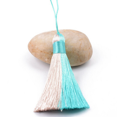 2 bucăți poliester mătase multicolor împletitură ciucuri bijuterii bricolaj perdea accesorii decorative pungă pandantiv dublă culoare ciucuri franjuri