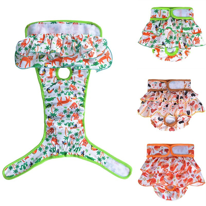 Šortky pre psov, hygienické fyziologické nohavičky, prateľné bavlnené šaty s košíčkom, plienky pre psov, menštruačné nohavičky