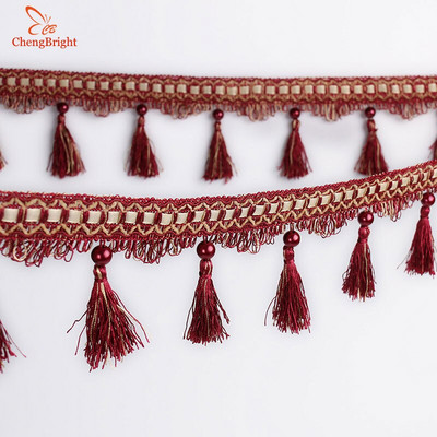 CHENGBRIGHT 1 meter 10 cm dlhý polyesterový čipkovaný strapec kvetinový záves látka čipka svadobné doplnky doplnky textilné strapce