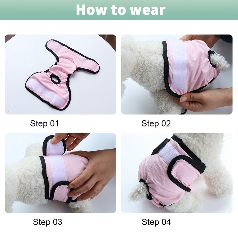 Επαναχρησιμοποιήσιμο παντελόνι για σκύλους Φυσιολογικό παντελόνι που πλένεται θηλυκό κορίτσι σκυλιά Σορτς παντελόνια απορροφητικά εσώρουχα κατοικίδια Εσώρουχα υγιεινής