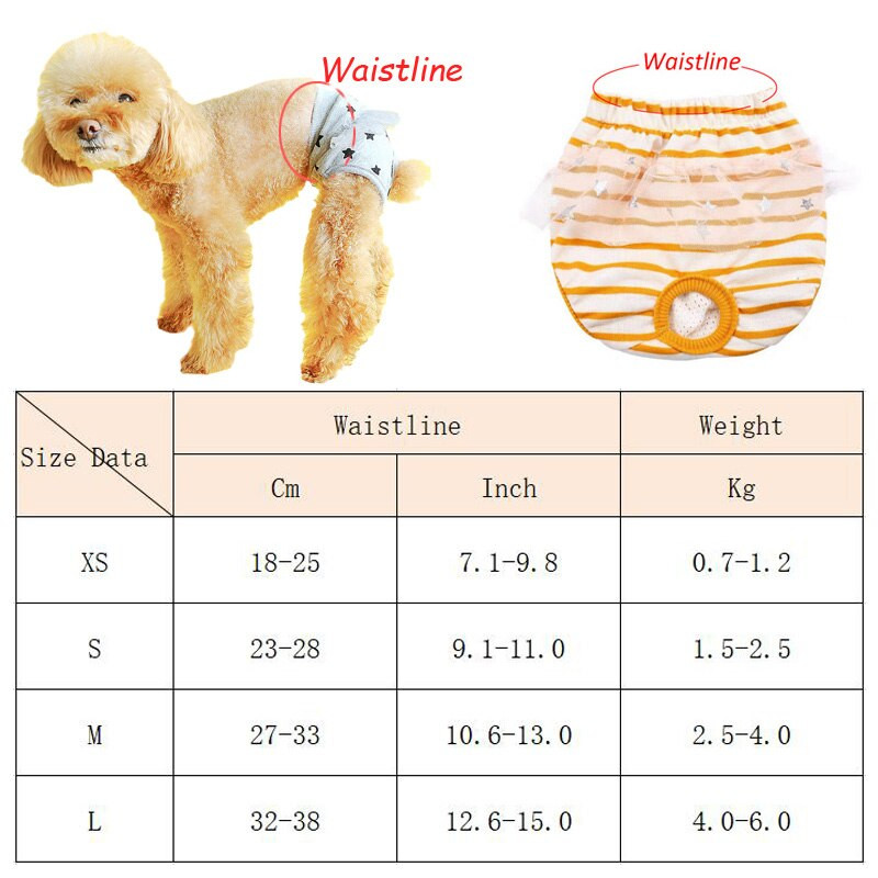 Pet Girl Dog Chiloți fiziologici pentru câini Shih Tzu Yorkshire Scutece Cățeluș Pisică Undeawear ropa interior femenina couche chien