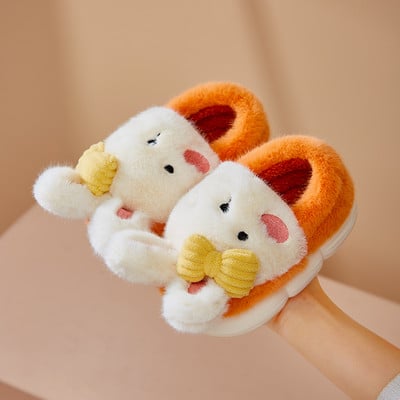 Plyšové papuče so stuhou