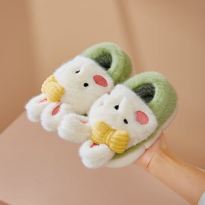 Plyšové papuče so stuhou