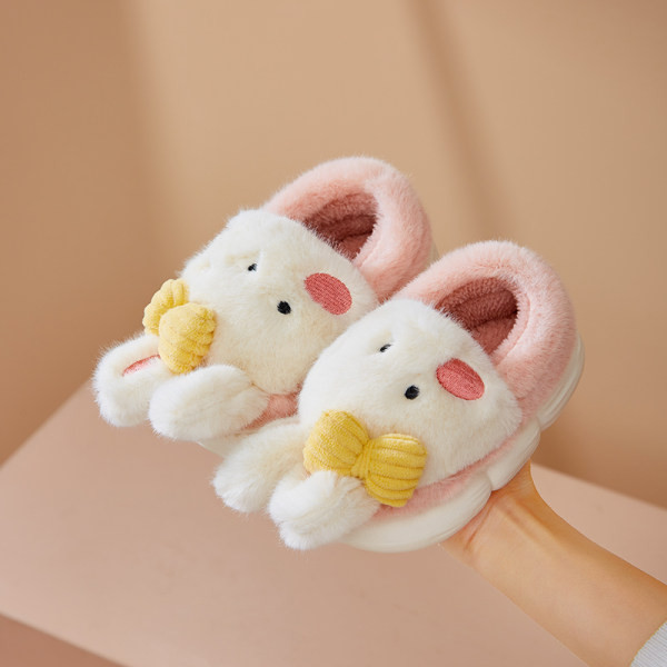 Plyšové papuče so stuhou