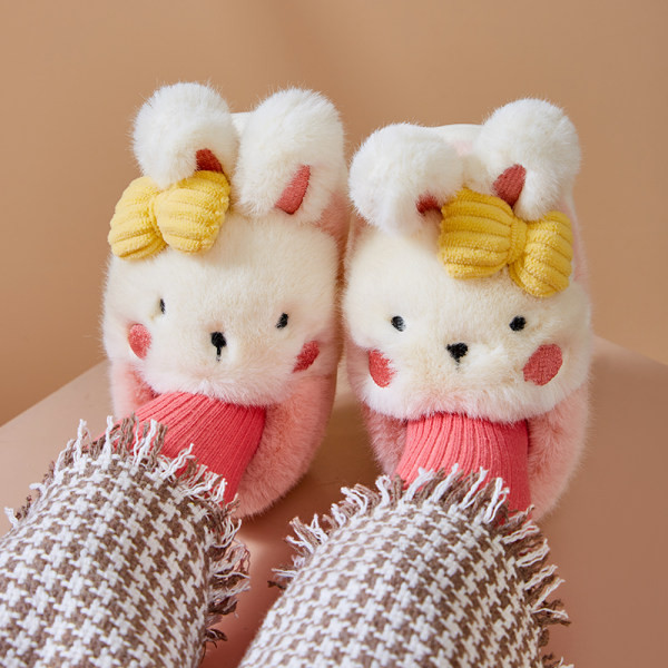 Plyšové papuče so stuhou