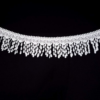 Aukštos kokybės 3 jardų 8 cm pločio nėriniai Trim nėrinių audinys su kutu juodu, baltu pasidaryk pats siuvimo aplikacija Craft 5BB5463