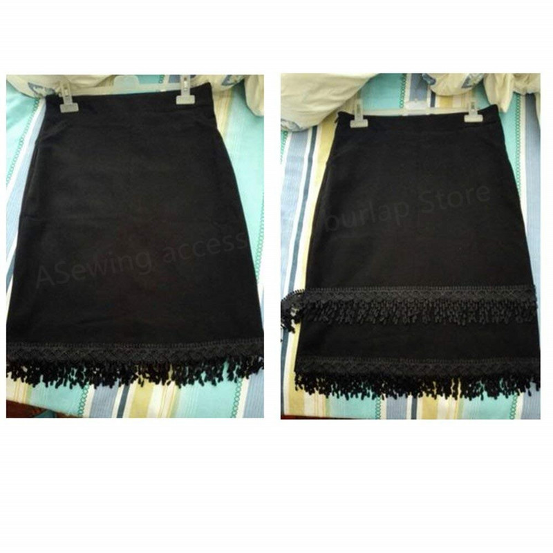 Aukštos kokybės 3 jardų 8 cm pločio nėriniai Trim nėrinių audinys su kutu juodu, baltu pasidaryk pats siuvimo aplikacija Craft 5BB5463