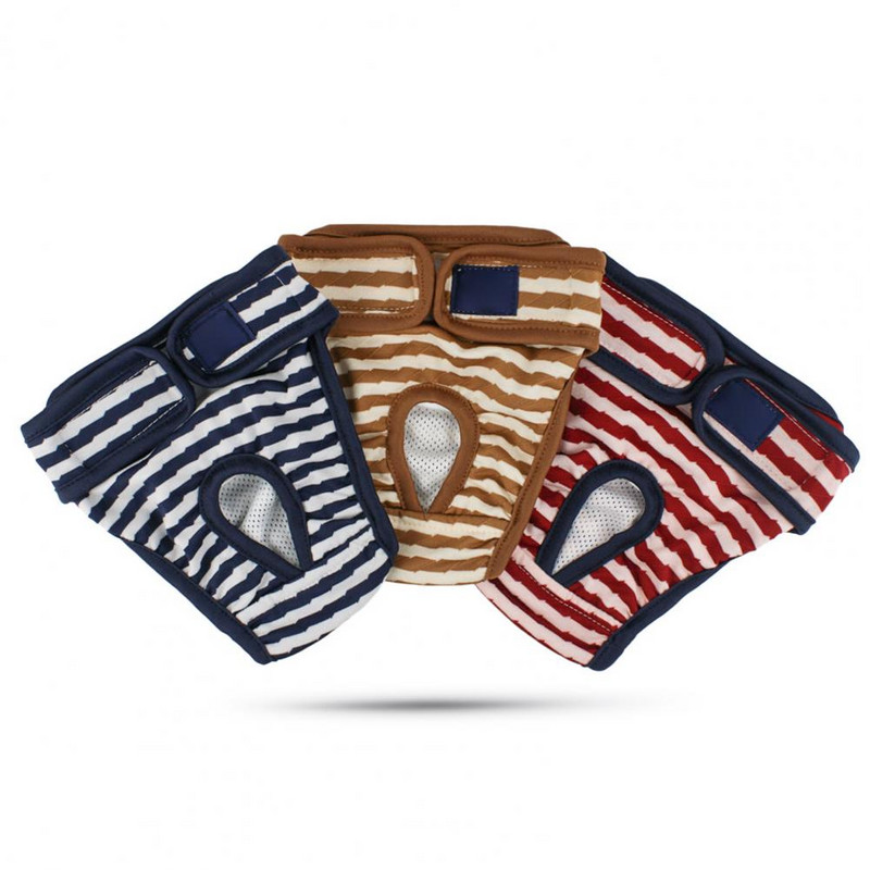 Mugavad koerte füsioloogilised püksid triibulised reguleeritavad puuvillased lemmikloomade menstruatsioonipüksid, kostüümid igapäevaseks kandmiseks ja õues