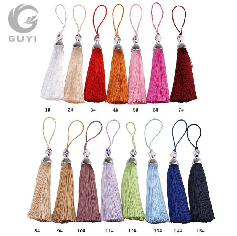 3 ks/sada 15 dostupných farieb Strapce DIY polyesterové luxusné strapce v čínskom štýle pre dekoratívne doplnky