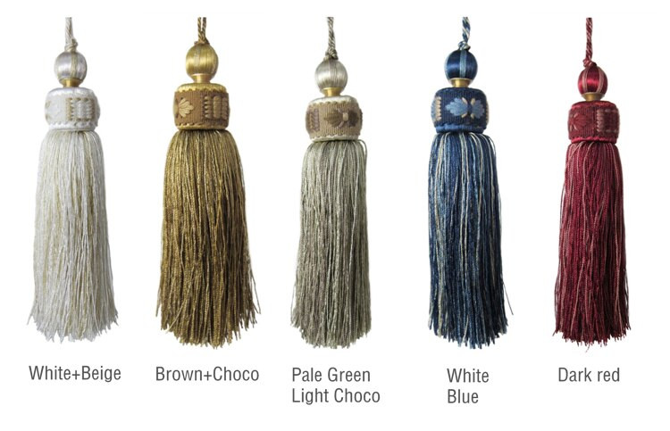Luksuslik eurostiilis kardinavarre aksessuaarid Mitmevärviline viskoosist lauajooks Tutt Drops 16cm Pikkus Suured Tutid 5 värvi