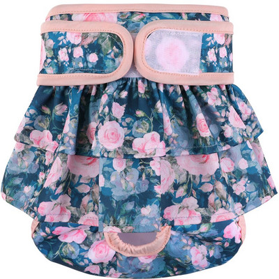 Ρυθμιζόμενες πάνες για σκύλους Γυναικείες πάνες που πλένονται επαναχρησιμοποιούμενες Σκύλος για μοτίβο μικρού μεσαίου λουλουδιού Φόρεμα για σκύλους Προμήθειες Cutey Pet