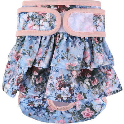 Ρυθμιζόμενες πάνες για σκύλους Γυναικείες πάνες που πλένονται επαναχρησιμοποιούμενες Σκύλος για μοτίβο μικρού μεσαίου λουλουδιού Φόρεμα για σκύλους Προμήθειες Cutey Pet