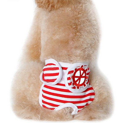 Scutece lavabile pentru câini, cu dungi, bumbac respirabil, pentru cățeluș, pisici, benzi pentru burtă, reglabile cu cârlig, lenjerie de corp, chiloți sanitari XS-XXL