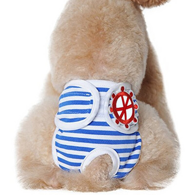 Scutece lavabile pentru câini, cu dungi, bumbac respirabil, pentru cățeluș, pisici, benzi pentru burtă, reglabile cu cârlig, lenjerie de corp, chiloți sanitari XS-XXL