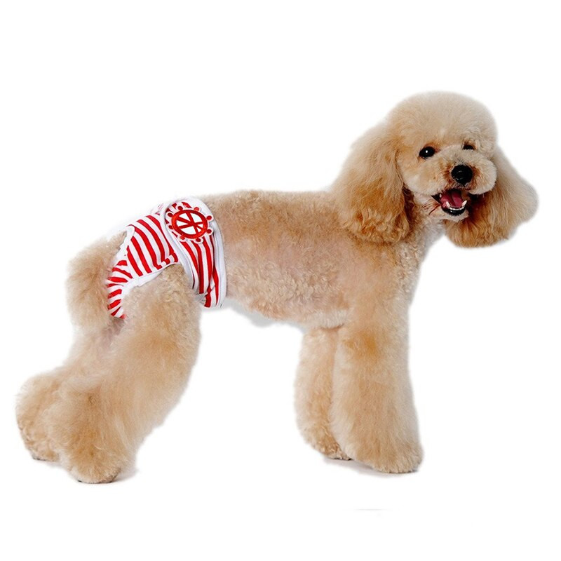 Scutece lavabile pentru câini, cu dungi, bumbac respirabil, pentru cățeluș, pisici, benzi pentru burtă, reglabile cu cârlig, lenjerie de corp, chiloți sanitari XS-XXL