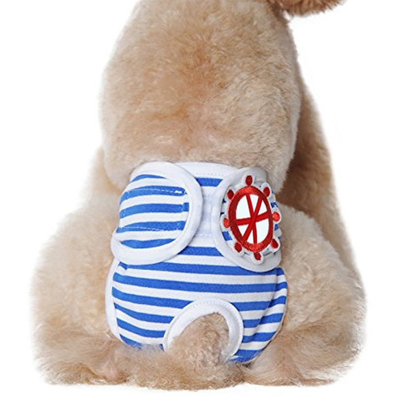 Scutece lavabile pentru câini, cu dungi, bumbac respirabil, pentru cățeluș, pisici, benzi pentru burtă, reglabile cu cârlig, lenjerie de corp, chiloți sanitari XS-XXL