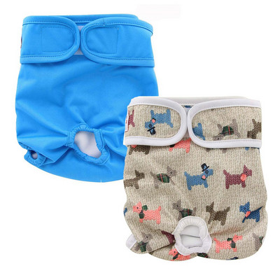 Ohbabyka Perive pelene za pse Hook&Loop Podesivi životinjski print Menstruacijsko donje rublje Pelene za kućne ljubimce Higijenske kratke hlače SML