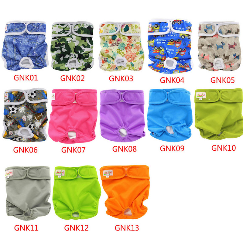 Ohbabyka Perive pelene za pse Hook&Loop Podesivi životinjski print Menstruacijsko donje rublje Pelene za kućne ljubimce Higijenske kratke hlače SML