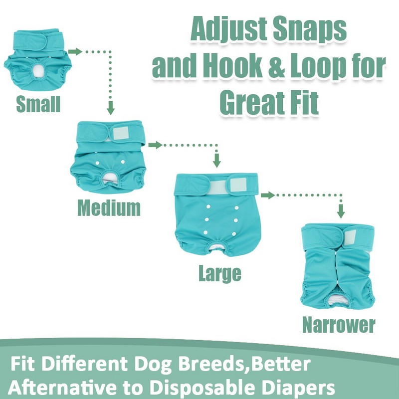 Επαναχρησιμοποιήσιμο παντελόνι για σκύλους Φυσιολογικό παντελόνι που πλένεται θηλυκό κορίτσι σκυλιά Σορτς παντελόνια απορροφητικά εσώρουχα κατοικίδια Εσώρουχα υγιεινής