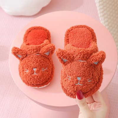 Dječje kućne papuče s printom i ravnim potplatom za djevojčice