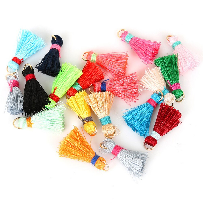 Siidist Tutt Charms Kaelakee Kõrvarõnga Leiud Tutid Ehete Valmistamiseks Pintsel Kõrvarõngakott Riietus Käsitöö DIY 20mm+5mm 20tk/partii