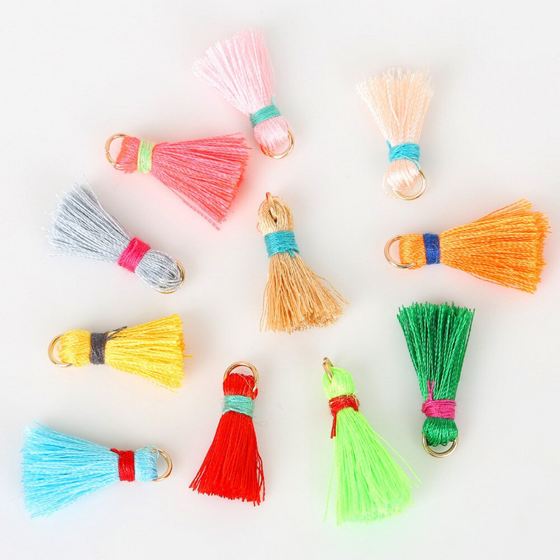 Siidist Tutt Charms Kaelakee Kõrvarõnga Leiud Tutid Ehete Valmistamiseks Pintsel Kõrvarõngakott Riietus Käsitöö DIY 20mm+5mm 20tk/partii