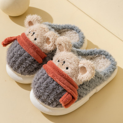 Detské plyšové papučky pre dievčatá s ušami